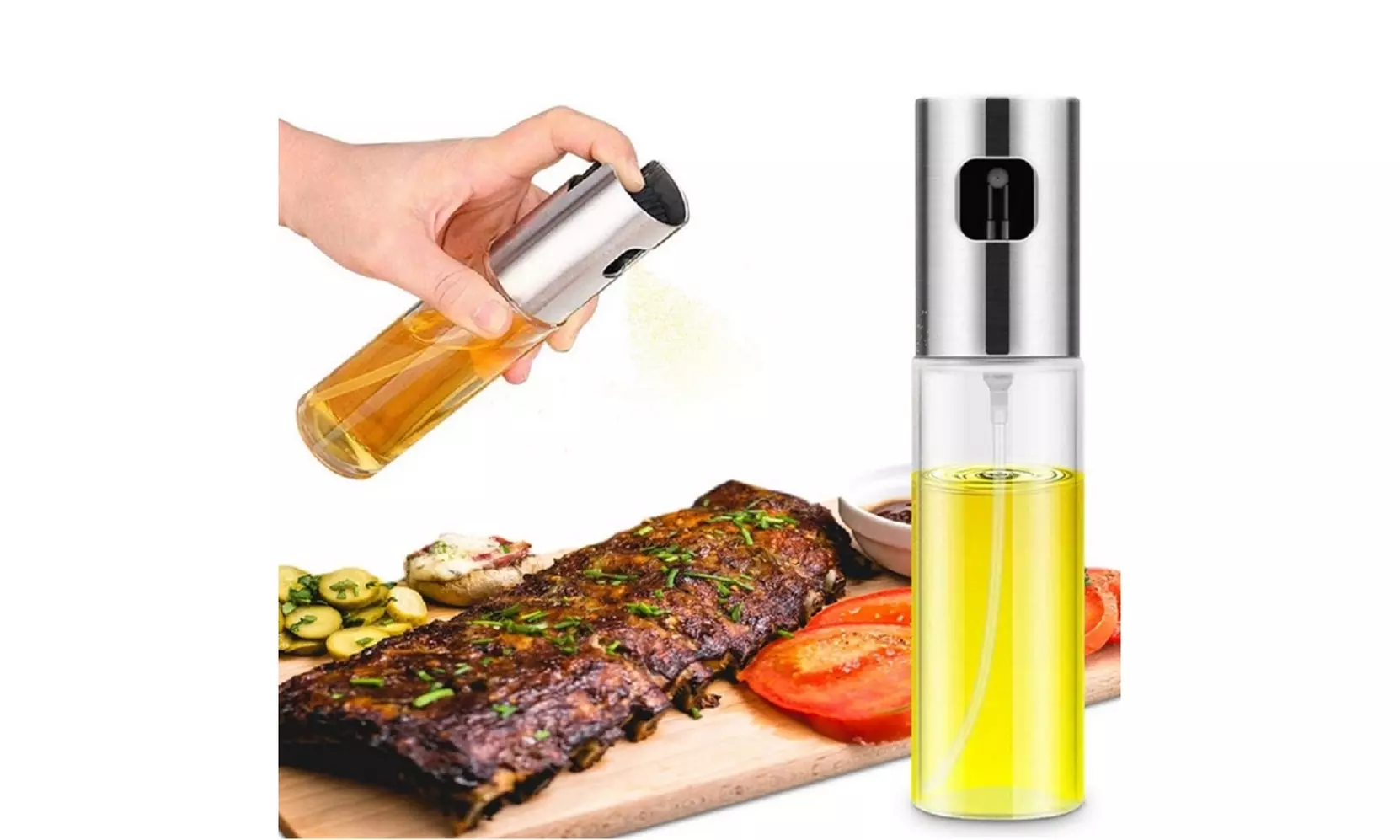Stainless Olive Oil Sprayer Cooking Mister Spray Pump Fine Bottle Kitchen US