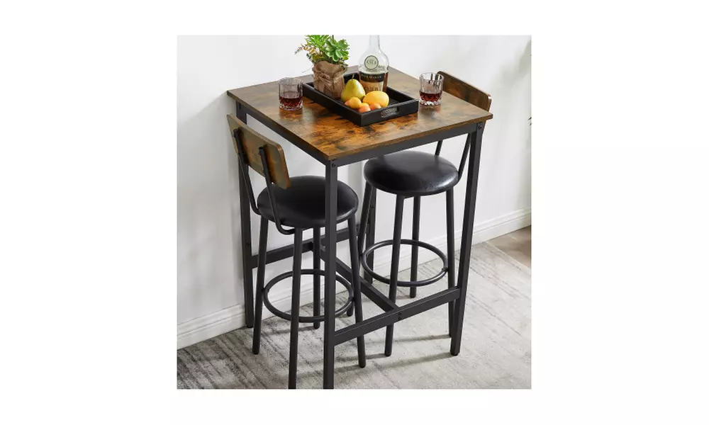 Three-Piece Bar Set with Table and Two Bar stools