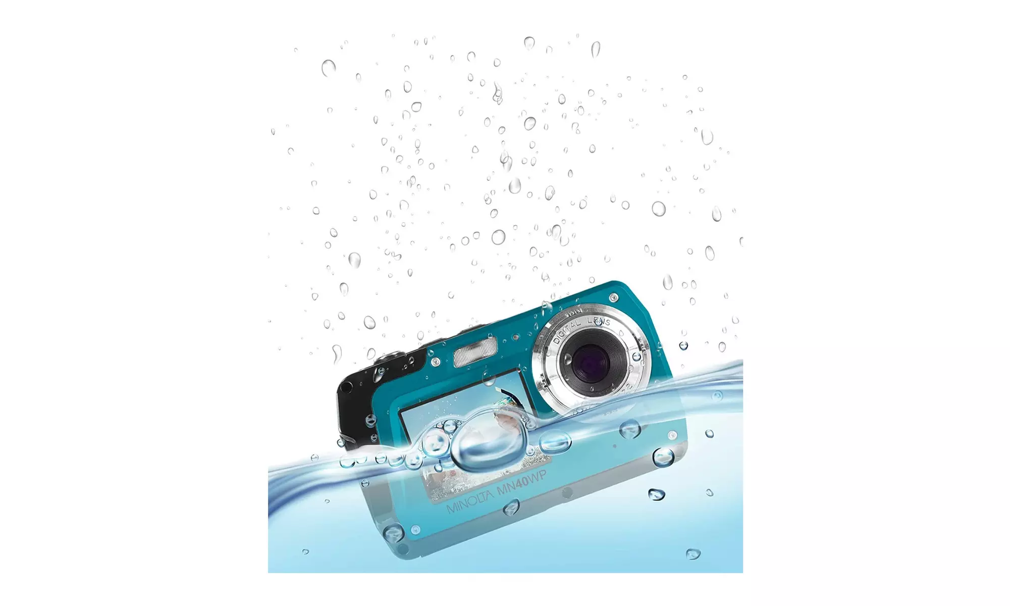 Minolta MN40WP 48 MP 2.7K Ultra HD Dual Screen Waterproof Digital Camera (Blue) - Second Medium