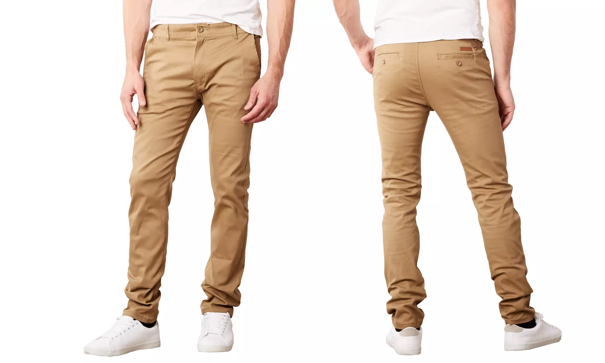Men's Cotton Stretch Slim-Fit Classic Chinos (Sizes, 30-42)