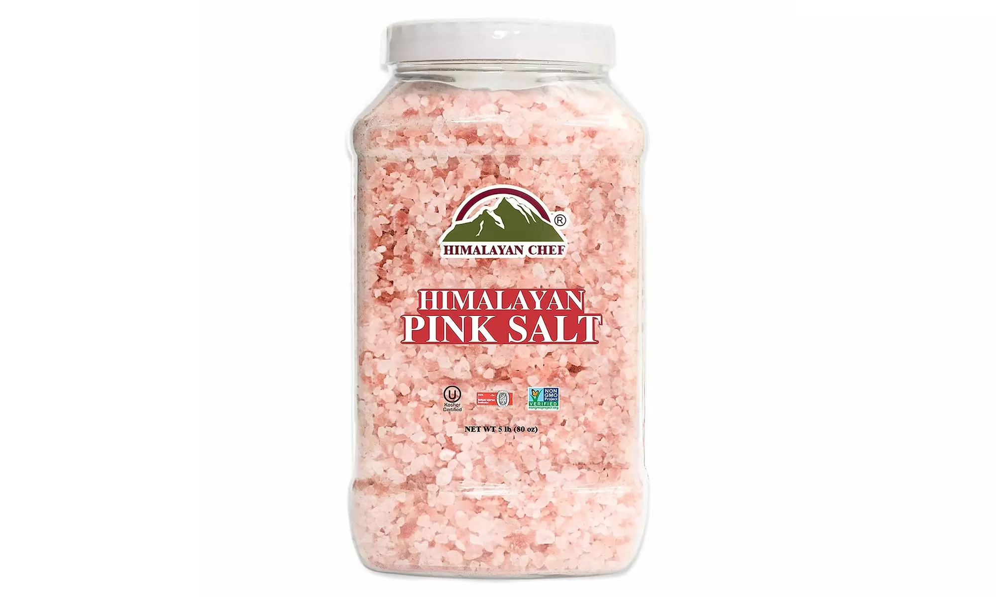 Himalayan Chef Pink Himalayan Salt Coarse Grain - 5 lbs Plastic Jar - Primary Image