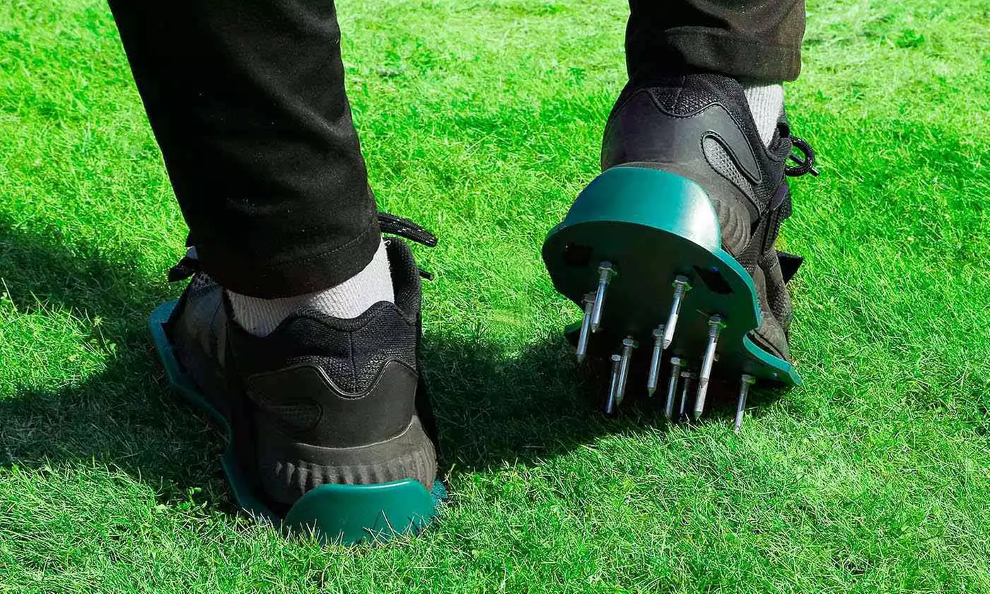 iMounTEK Metal Spiked Lawn Aerator Shoes for Easy Yard Aeration