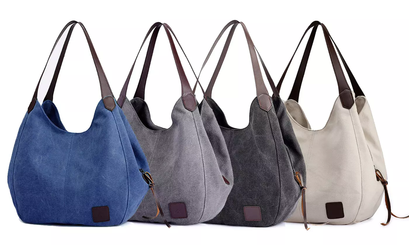 Women's Canvas Shoulder Handbag  Hobo Shopping Bags Totes Daily Purses - Primary Image