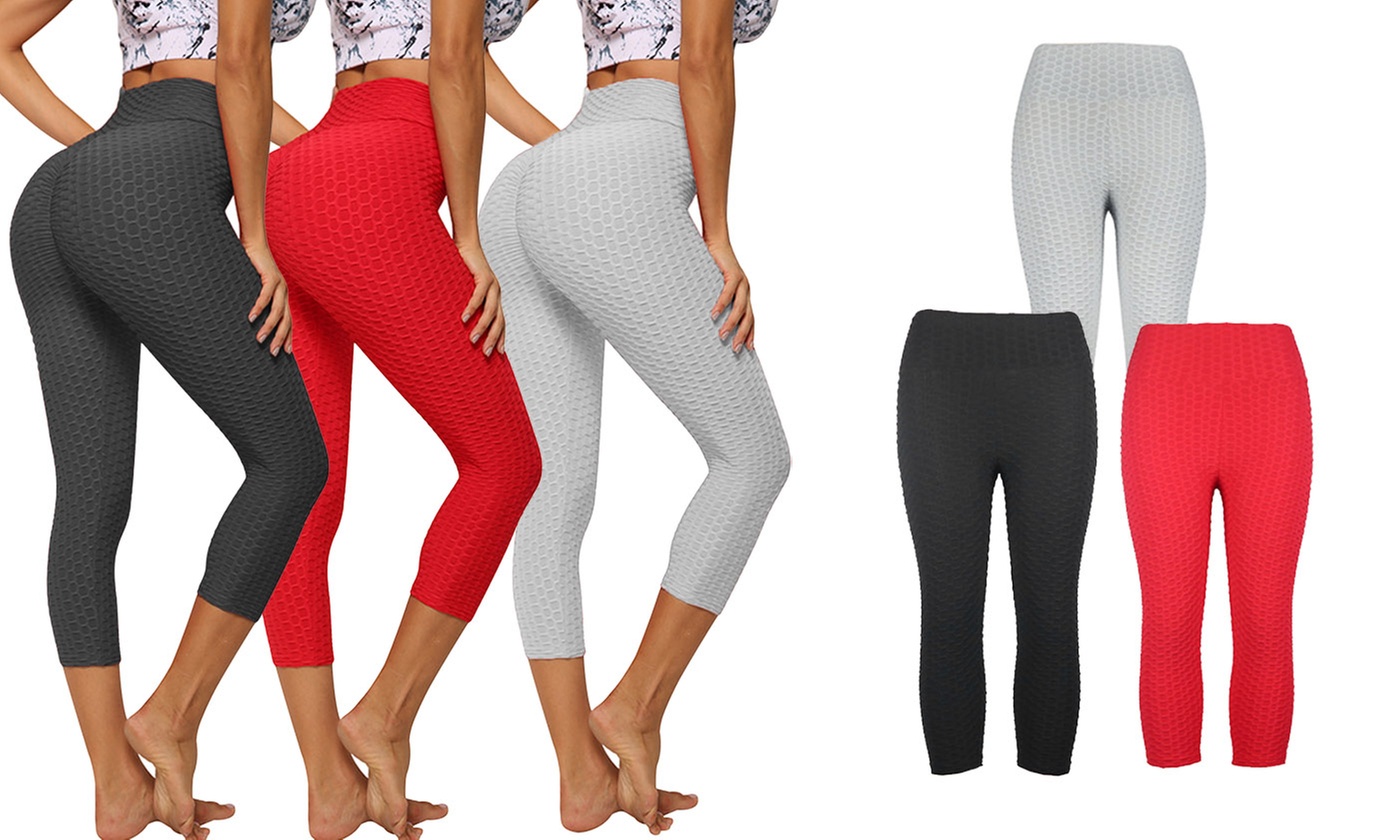 Women Slimming High Waist Ruched Workout Leggings Booty Yoga Pants Tights
