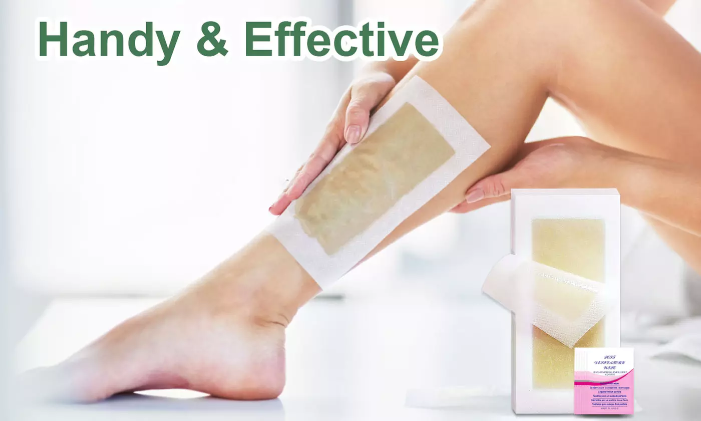 20 Sheets Double Sides Body Wax Strips Hair Removal with 6 Calming Oil Wipes