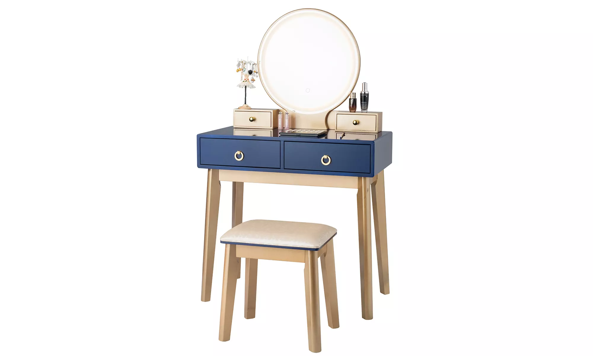 Costway Vanity Makeup Table Touch Screen Modes Dressing Table Set - Primary Image