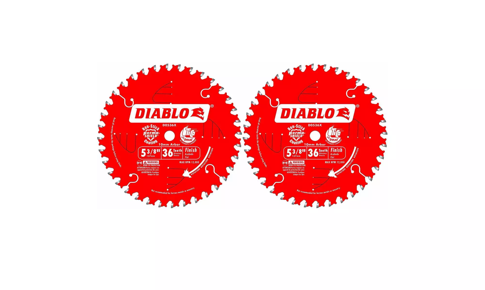 Freud D0536X Diablo 5-3/8-Inch 36 Tooth ATB Cordless Trim Saw Blade (2 Pack) - Primary Image