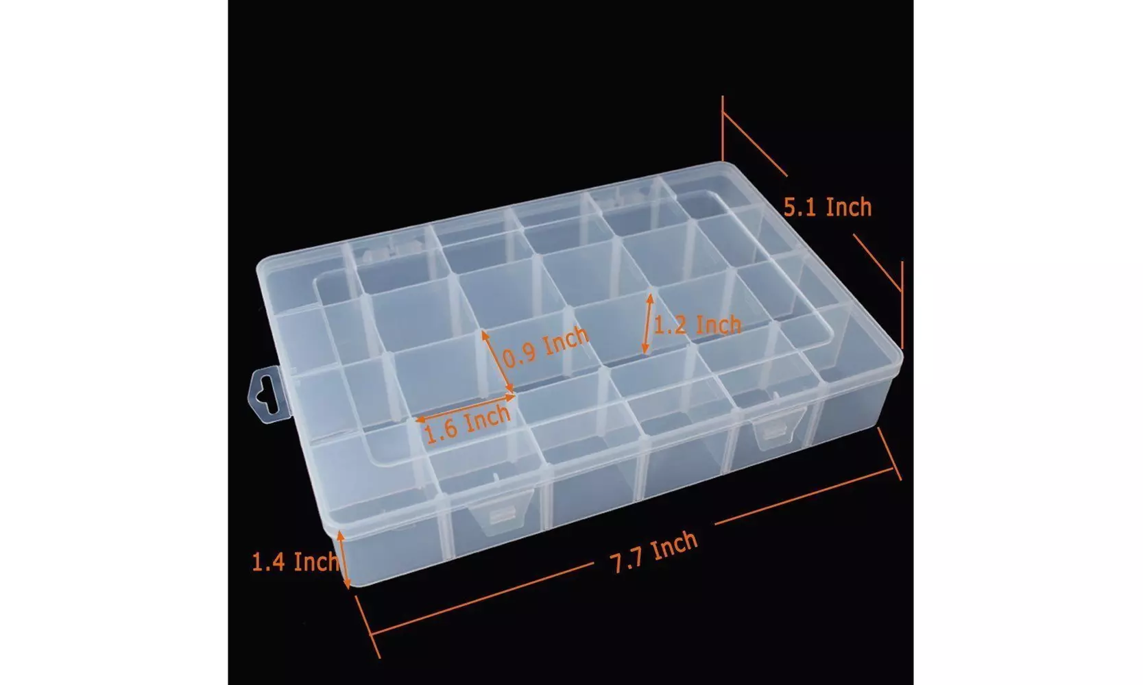 2-Pack 24 Grids Plastic Storage Box Jewelry Earring Tool Containers Organizer