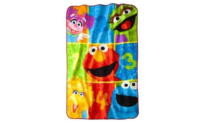 sesame street plush blanket