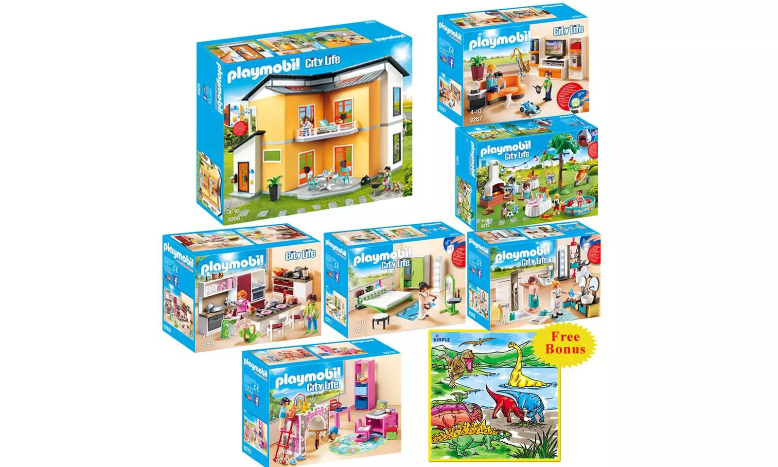 PLAYMOBIL Creative Kids Modern House Mega Toys Kit Indoor Games - Primary Image