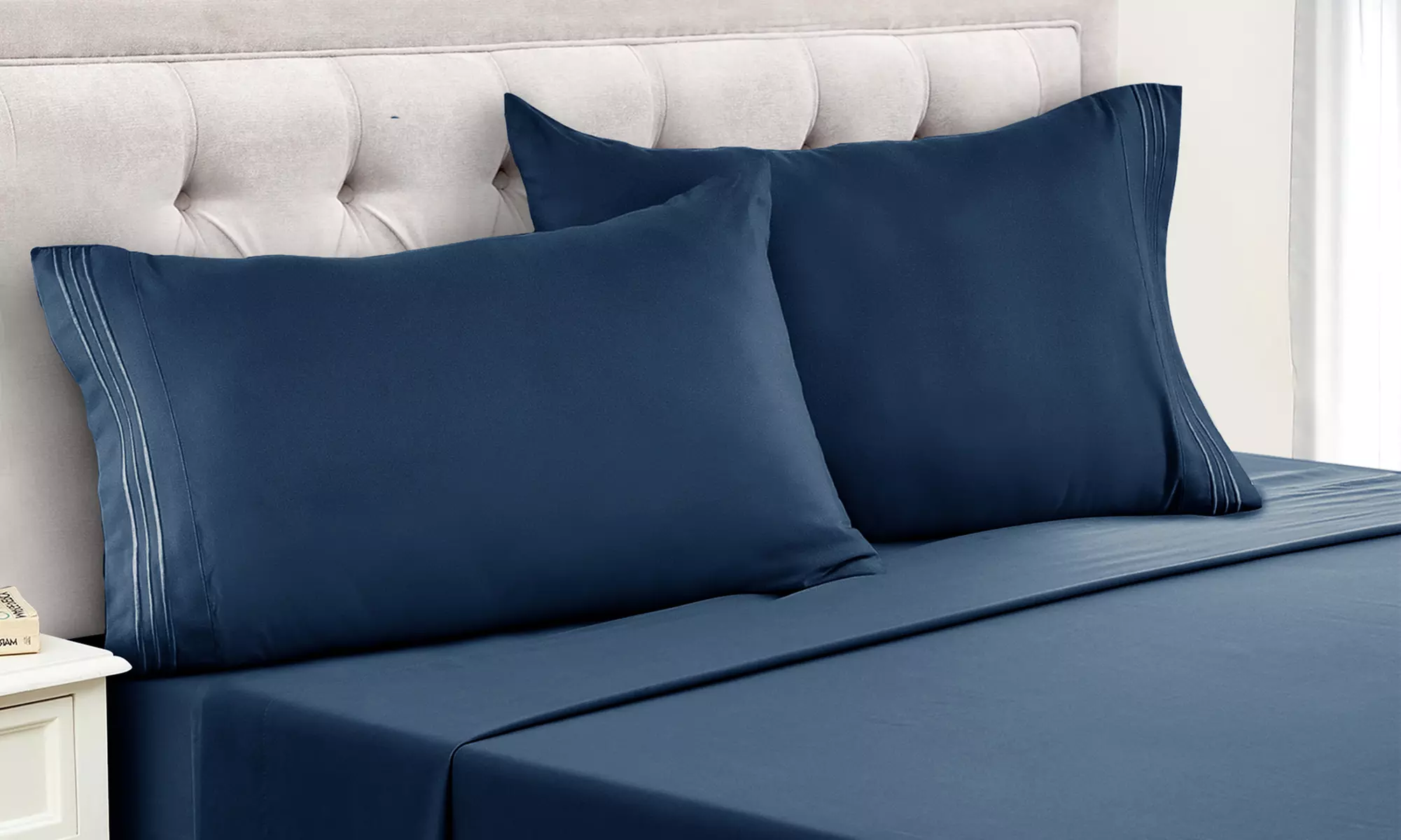 Lux Decor 6pc Premium Soft Microfiber Bed Sheet Set with Pillowcases