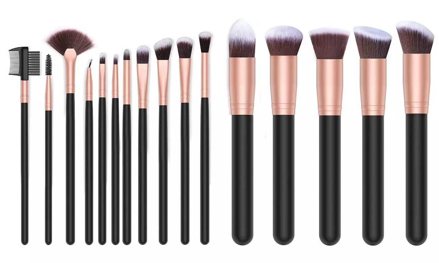 Professional Cosmetic Makeup Brush Set with Storage Pouch (16-Piece)