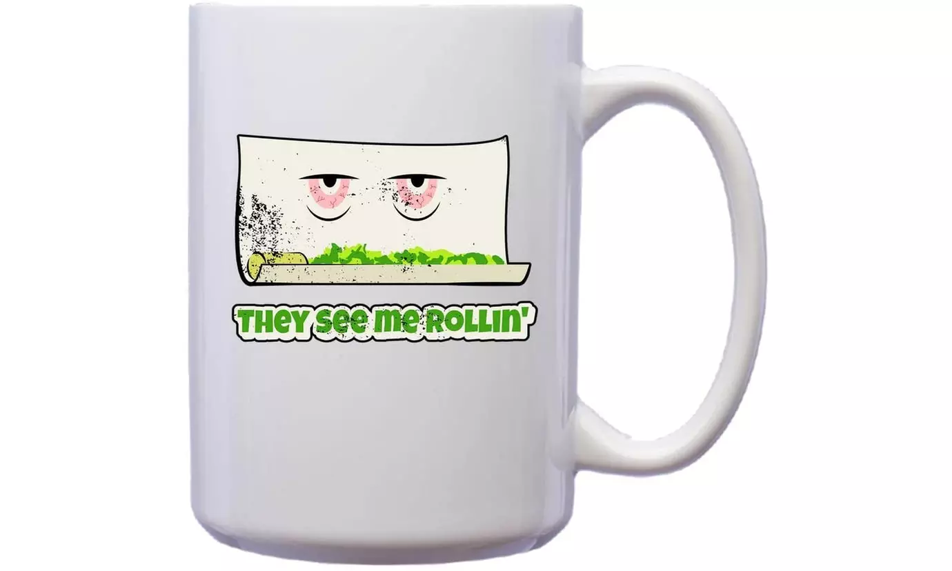 They See Me Rollin Funny 420 Cannabis Mug - Primary Image