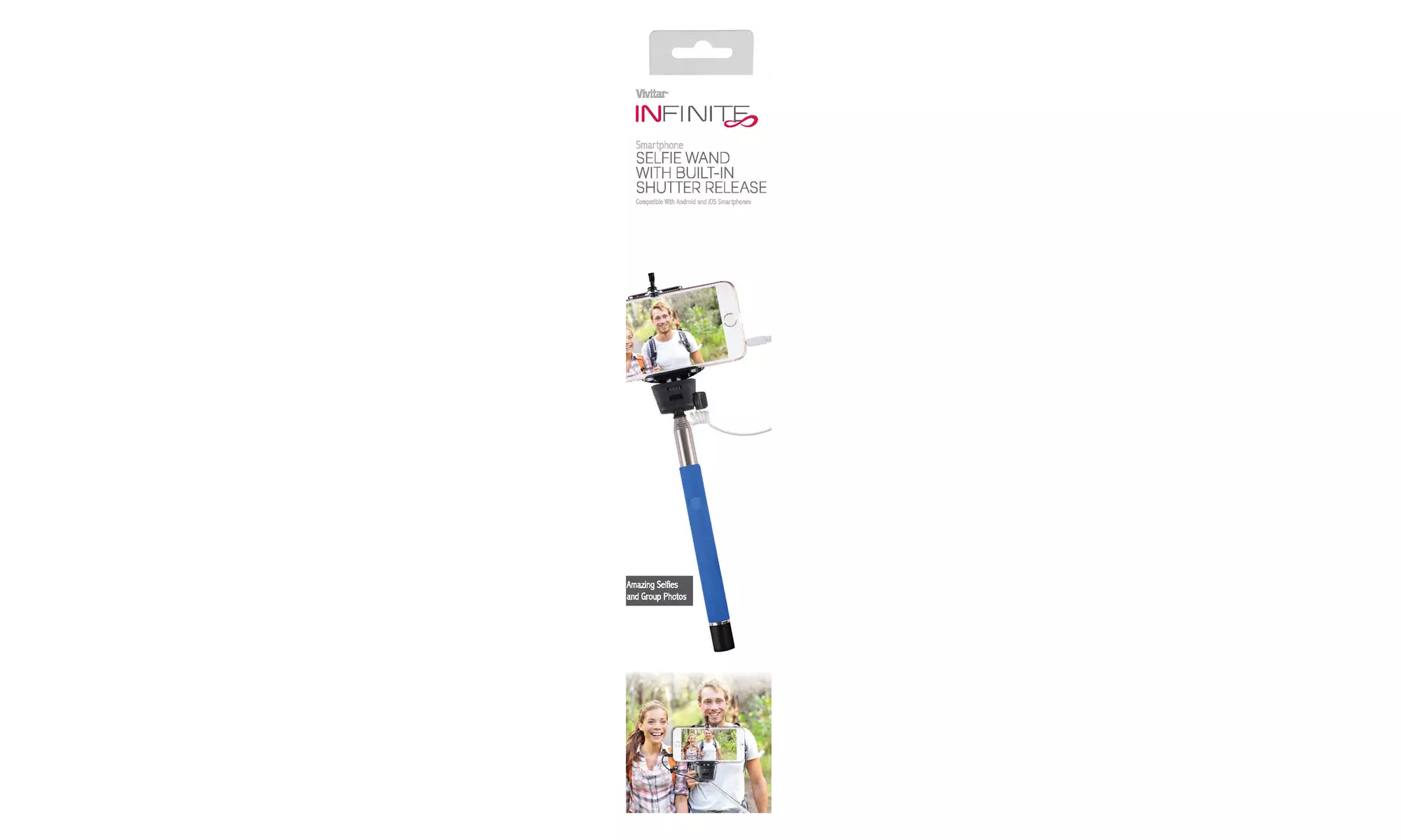 Vivitar VIV-TR-365N Smartphone Selfie Stick with Built-In Shutter Release - Second Medium