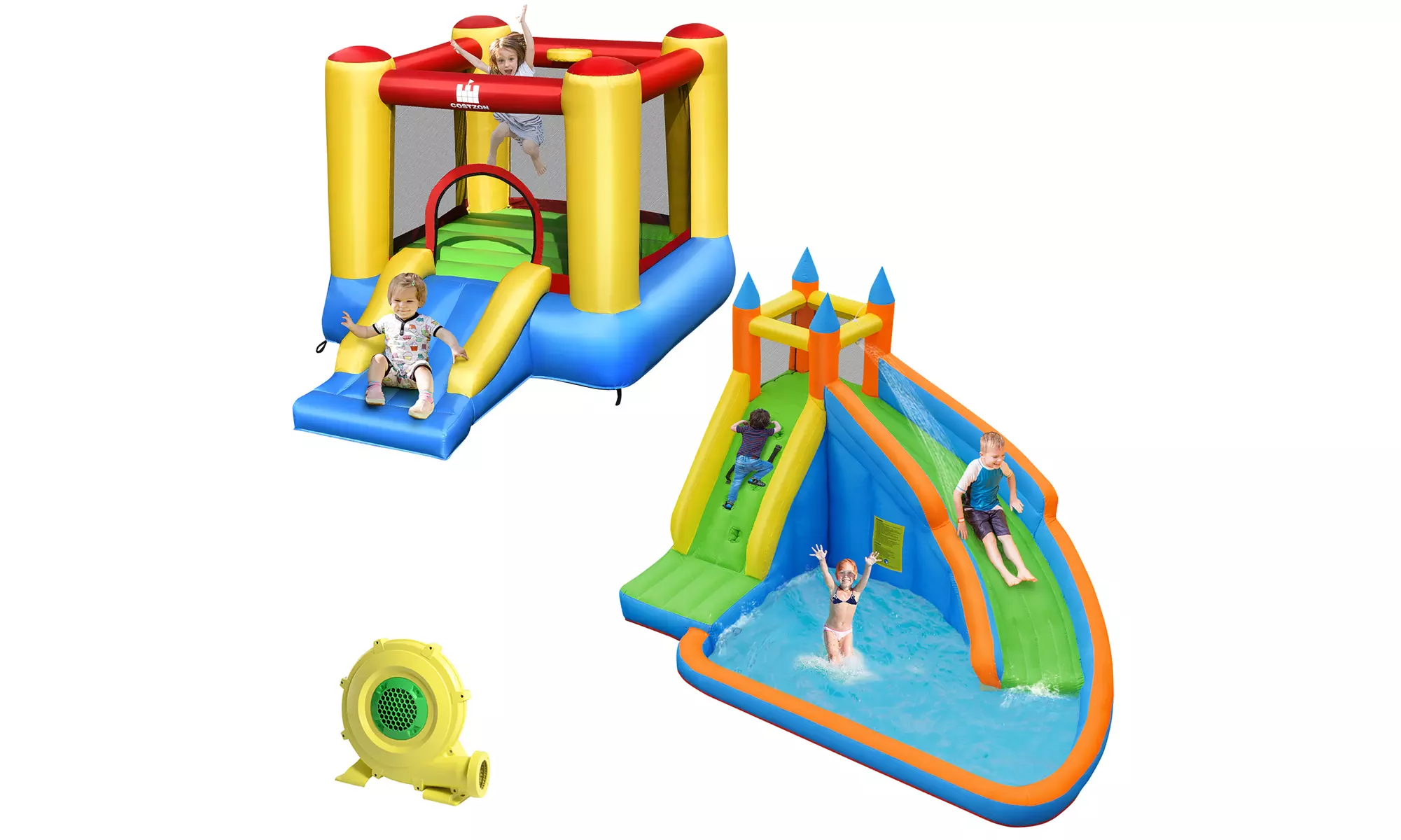 Costway Inflatable Bouncer Jumper Bounce House Water Slide with 480W Blower - Primary Image