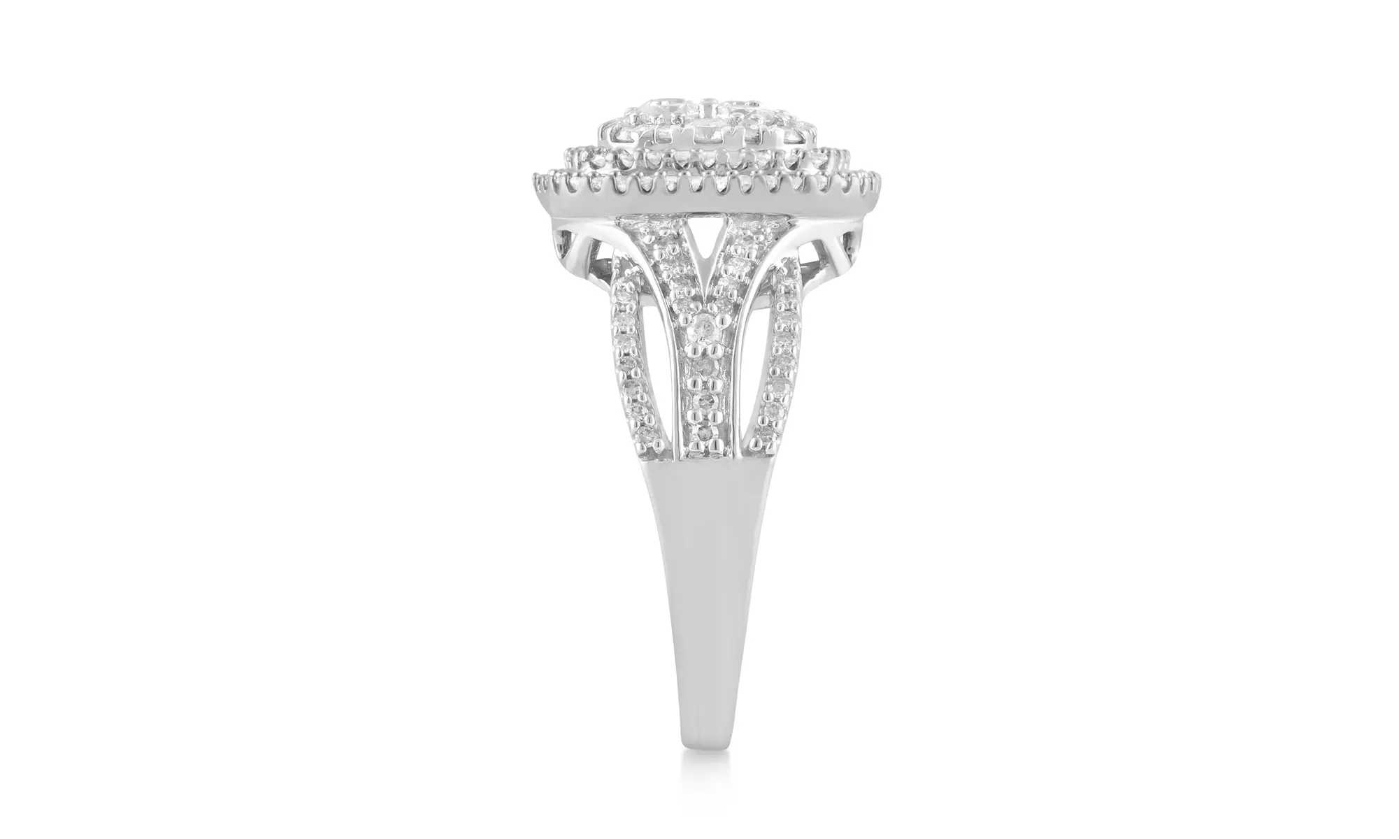 1.0 Cttw. Diamond Cushion Cluster Halo Ring In 10K Gold by Brilliant Diamond