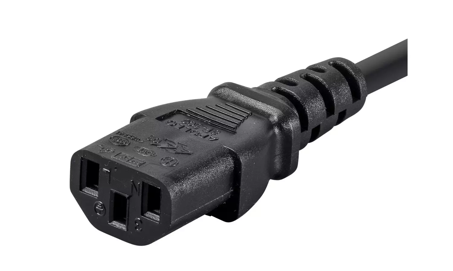 Monoprice Power Cord NEMA 5 15P to IEC 60320 C13 18AWG 10A 125V 3 Prong, Blk 1ft - Second Medium