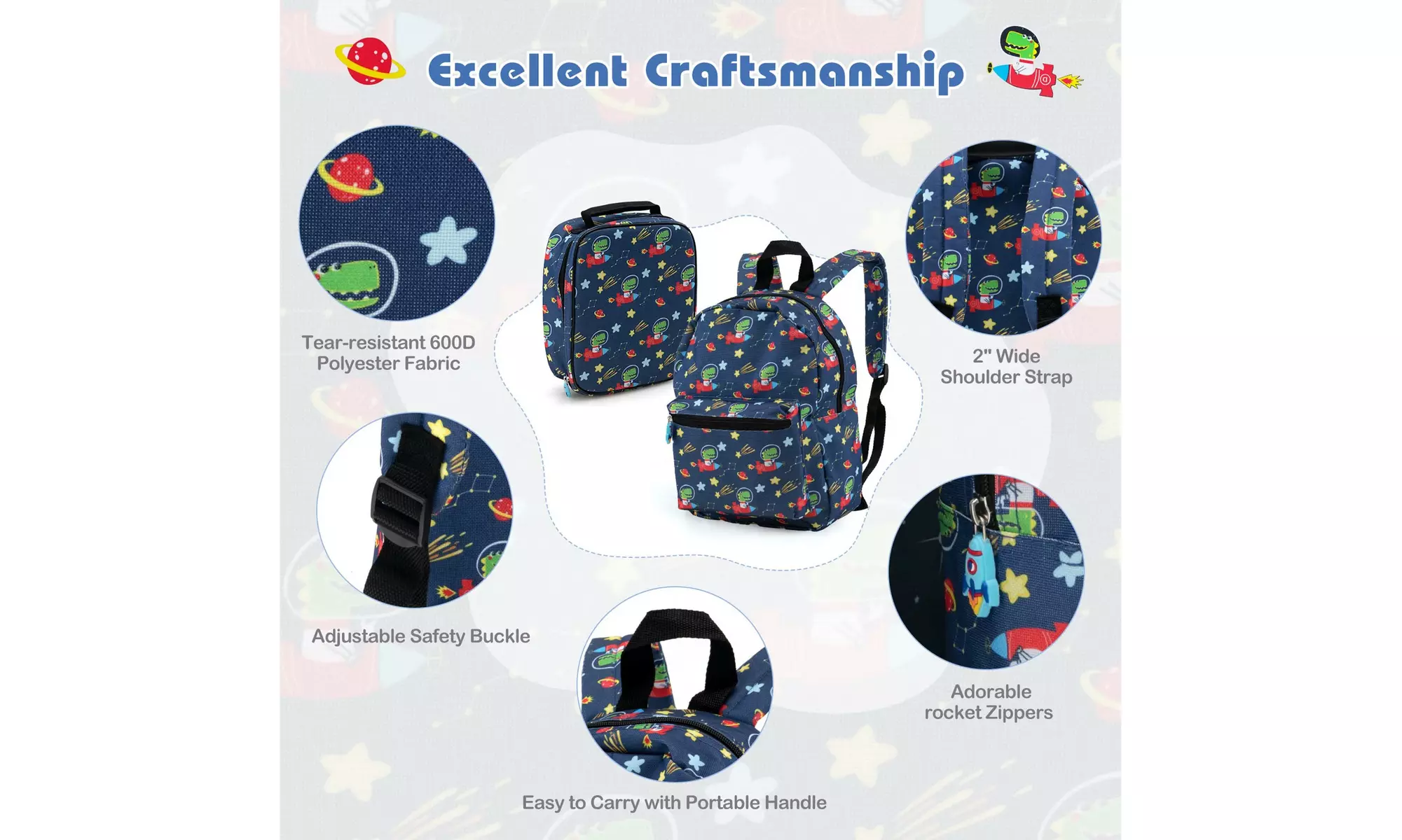 Costway Five-Piece Costway Kids Luggage Set 