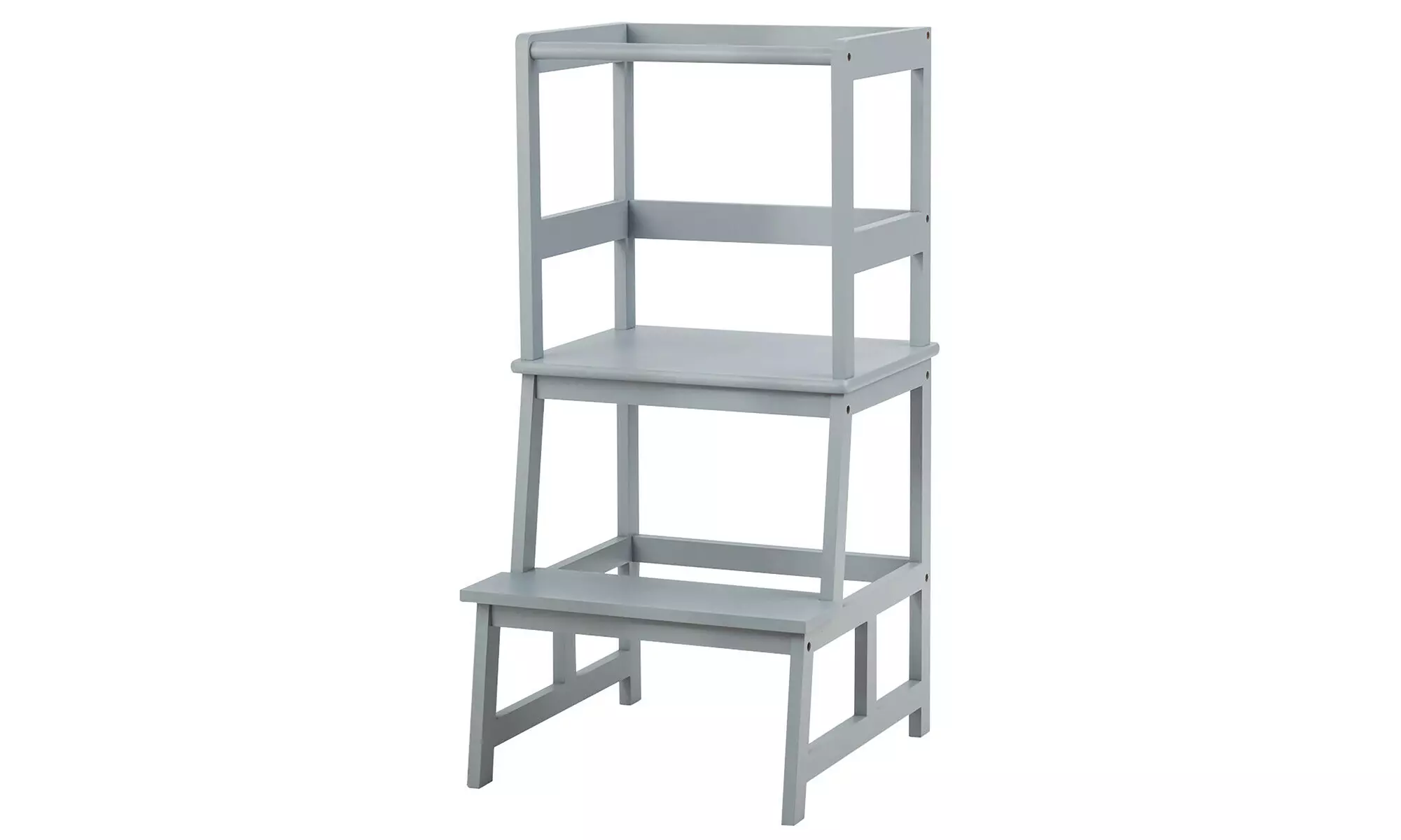 Costway Kids Kitchen Step Stool Wooden Toddler Stand Helper w/ Safety Rail - Primary Image