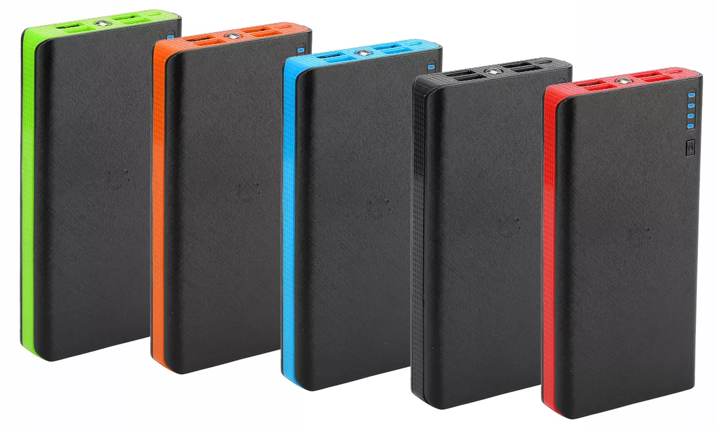 iNova 20,000mAh Power Bank with 4 USB Ports, Power Display, & LED Flashlight - Primary Image