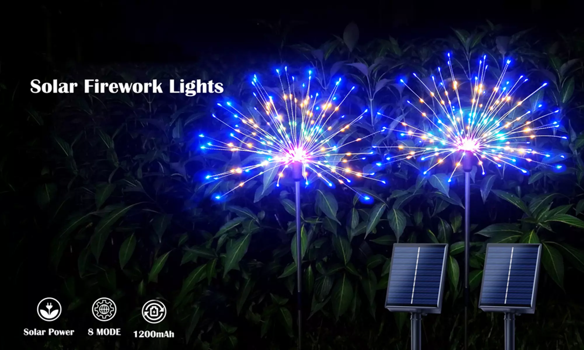 Christmas Garden Lights Solar Firework Lights Dandelion Starburst Swaying Lights