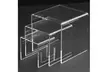 2 Sets Acrylic Riser Display Shelf Set Clear Stands Multi Use 3 Sizes - Second Medium