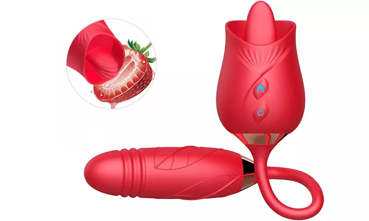 Womens Sex Clit Licking Rose G-Spot Vibrator Dildo Adult Toy