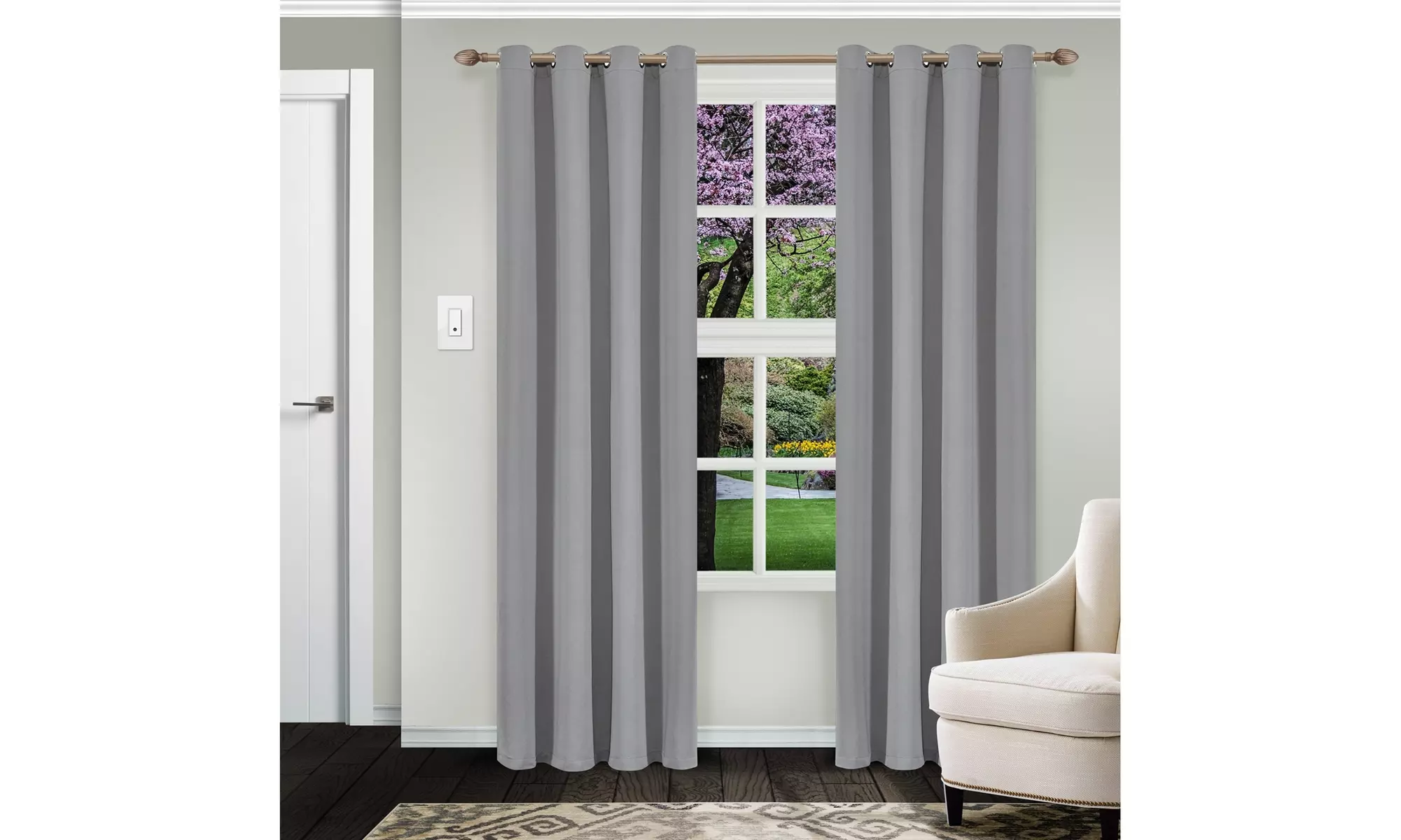 Superior Blackout Grommet Curtain Panel Set Room Darkening Curtains 52" x 108"