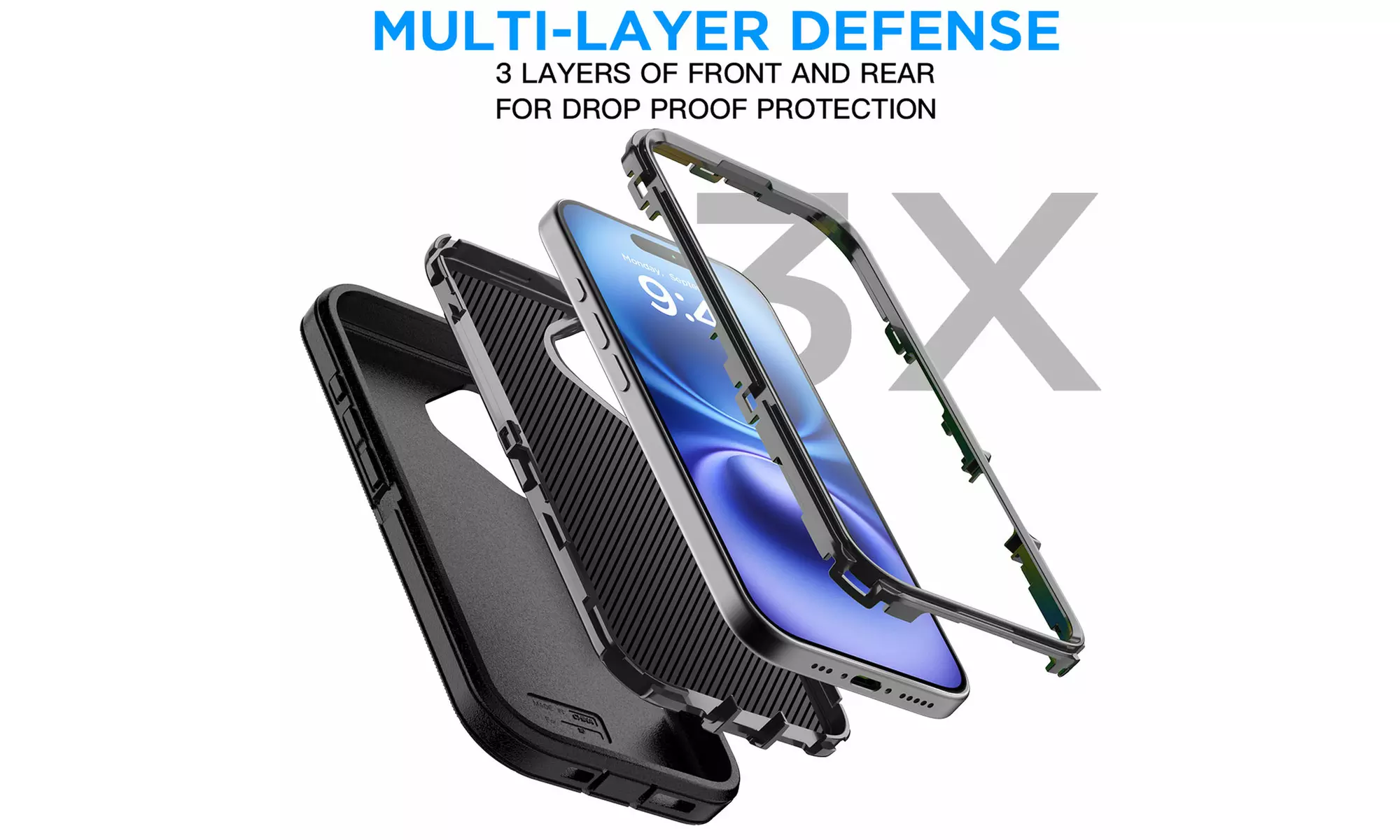AICASE Magnetic Case for iPhone 16 Pro/16 Plus Shockproof HeavyDuty 3layer Cover