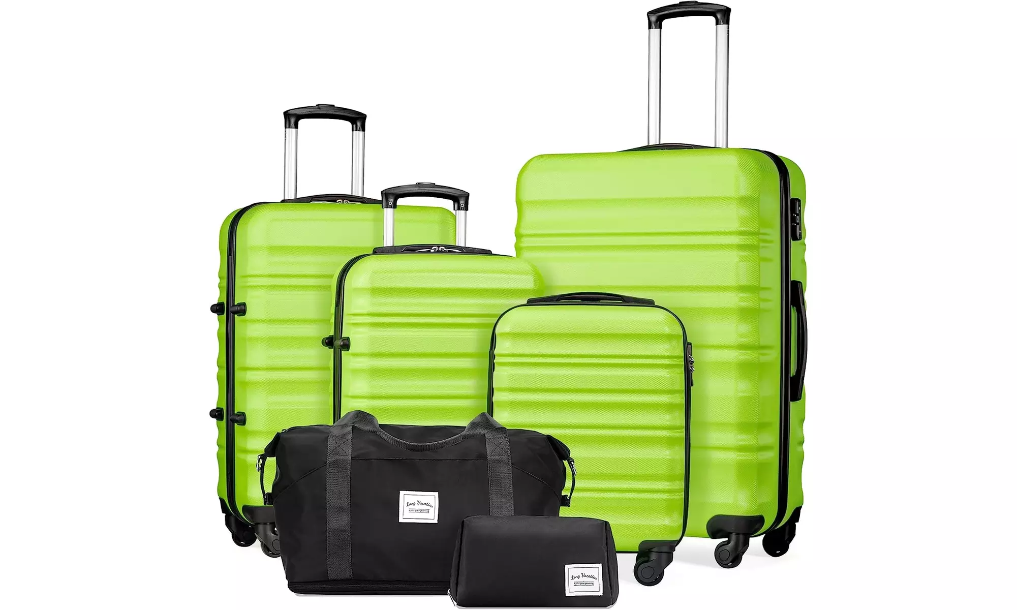 LONG VACATION Luggage Set 4 Piece Luggage Set ABS hardshell TSA Lock Spinner  - Primary Image