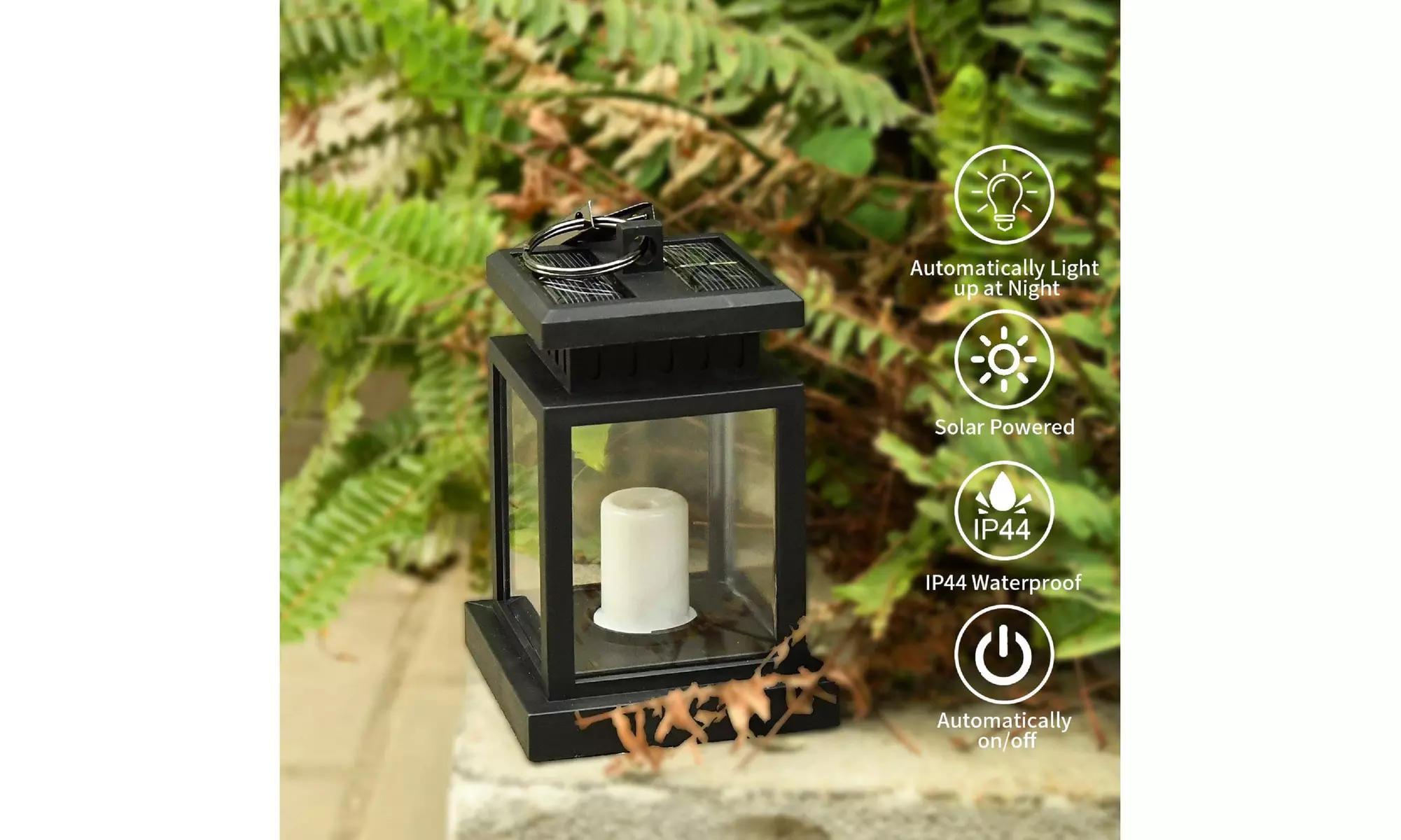 Solar Lights Outdoor Flameless Candles Lantern Waterproof Garden Hanging Lights