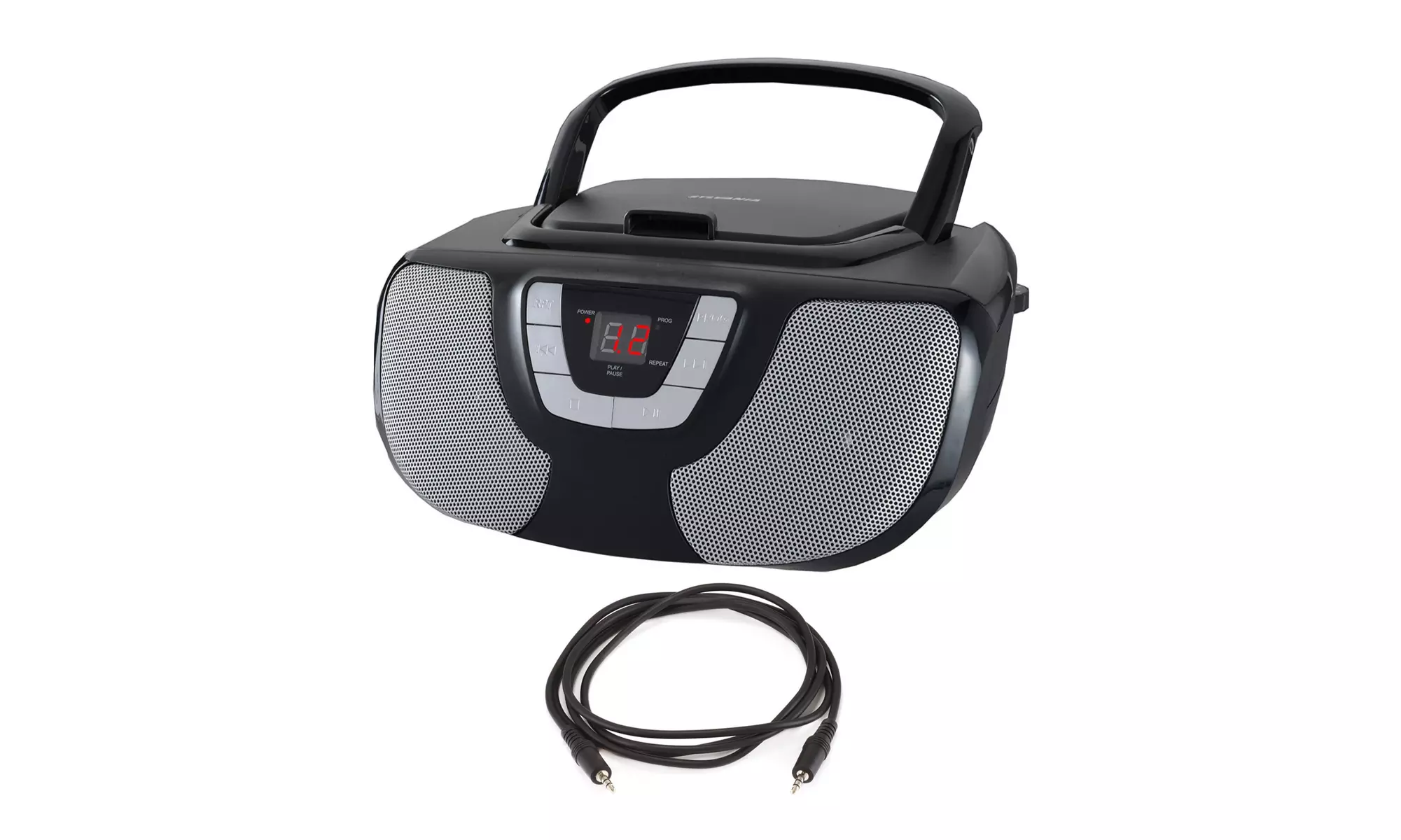 Sylvania Portable CD BoomBox with AM/FM Radio (Black) bundle - Primary Image