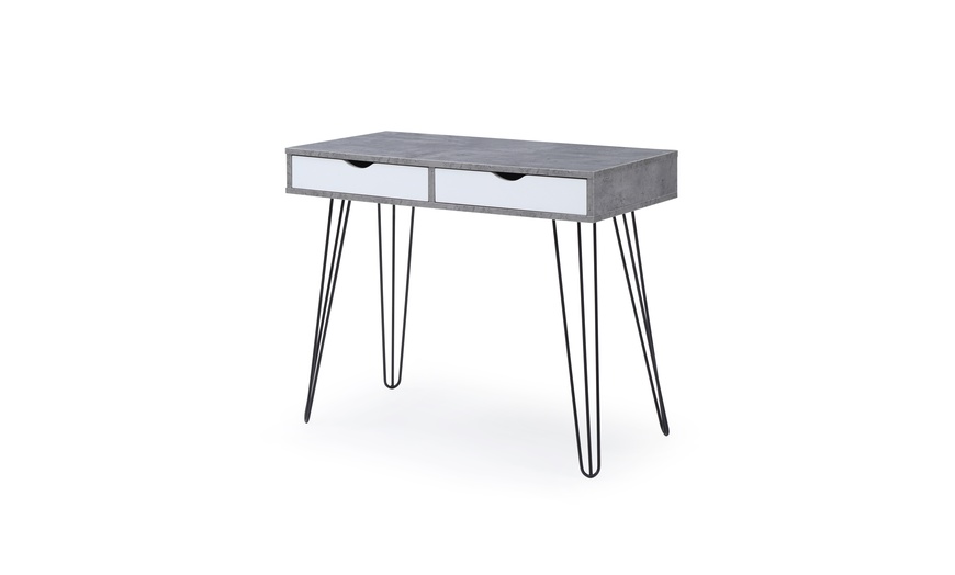 hairpin desk with storage