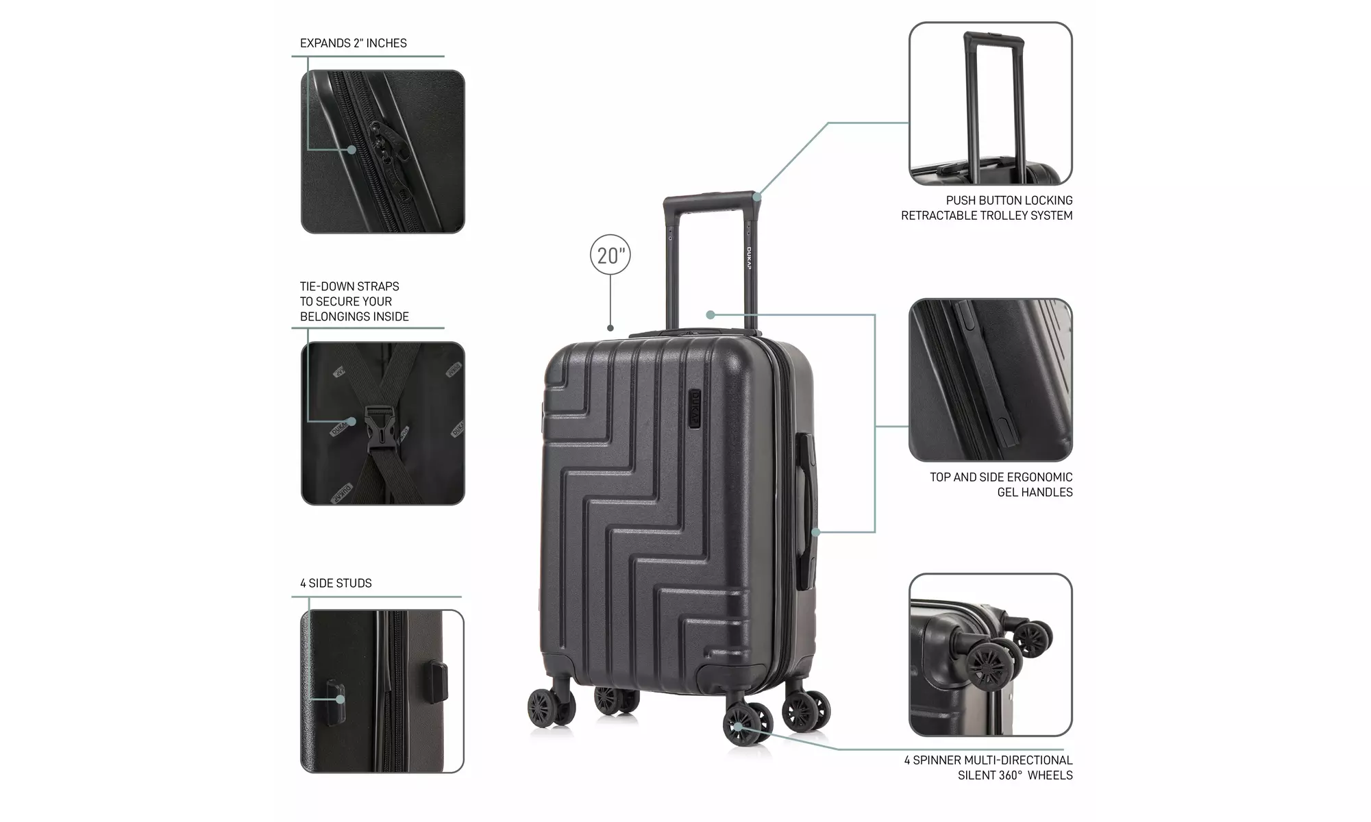 DUKAP Zahav Lightweight Hardside Spinner Luggage
