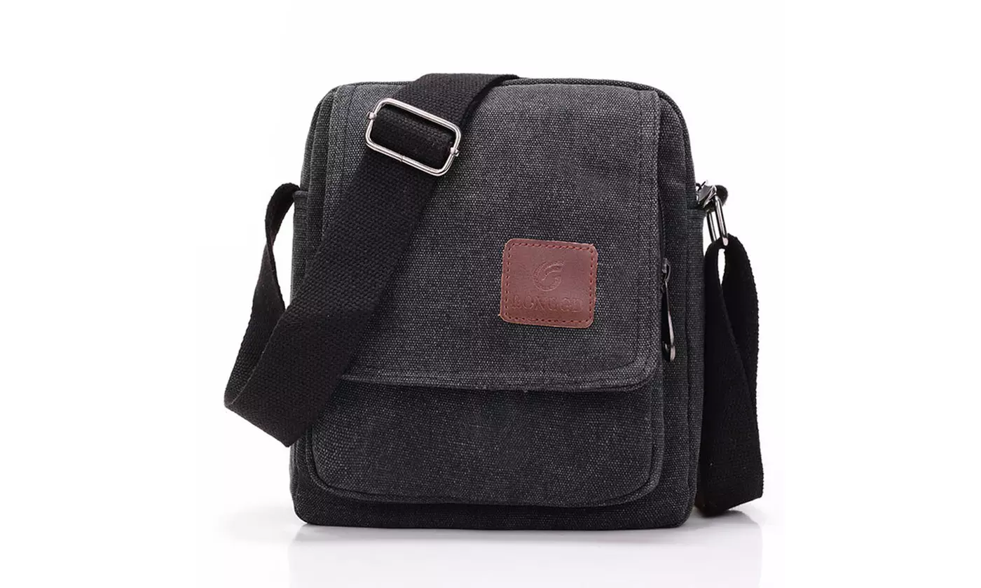 Mens Vintage Canvas Crossbody Bag School Satchel Messenger Shoulder Bag
