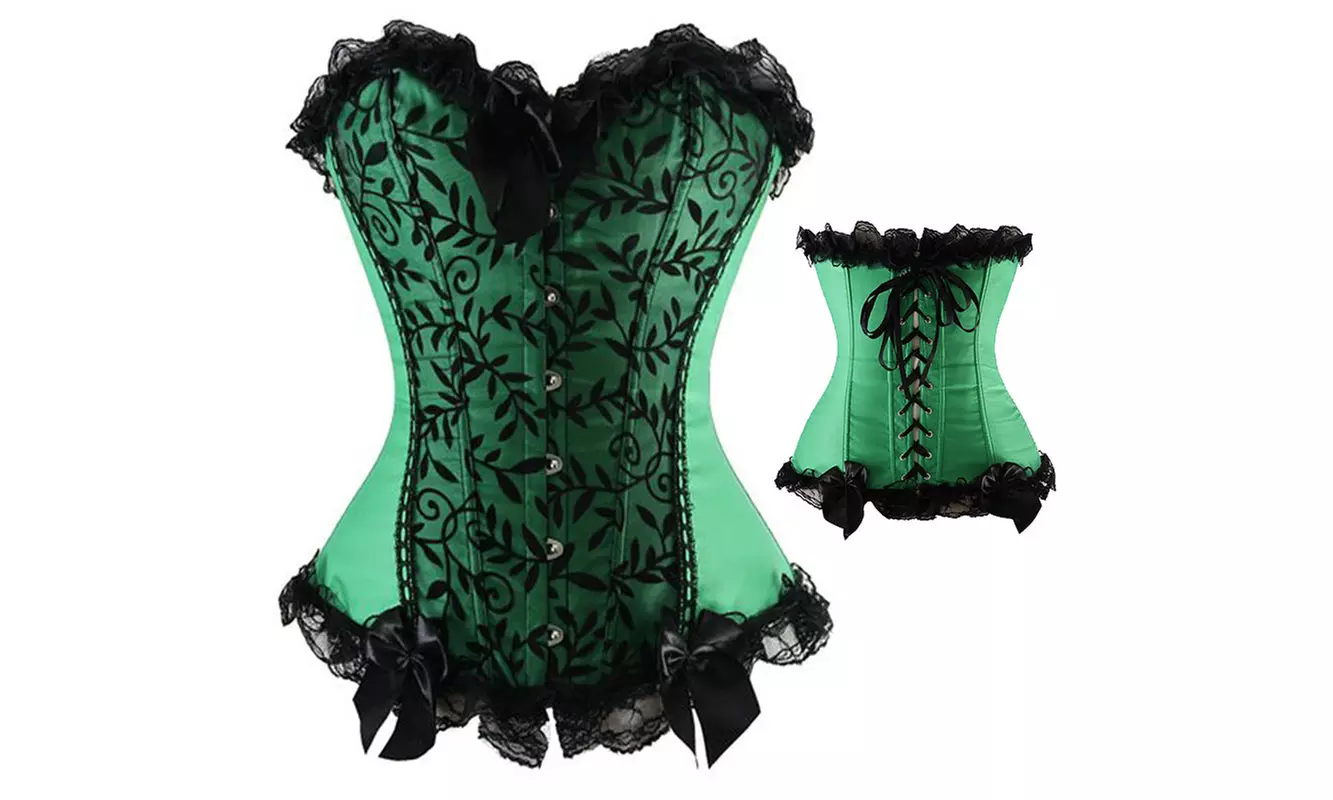 Sexy Plus Size Steampunk Renaissance Lace Up Boned Bustier Waist Trainer Corsets - Second Medium