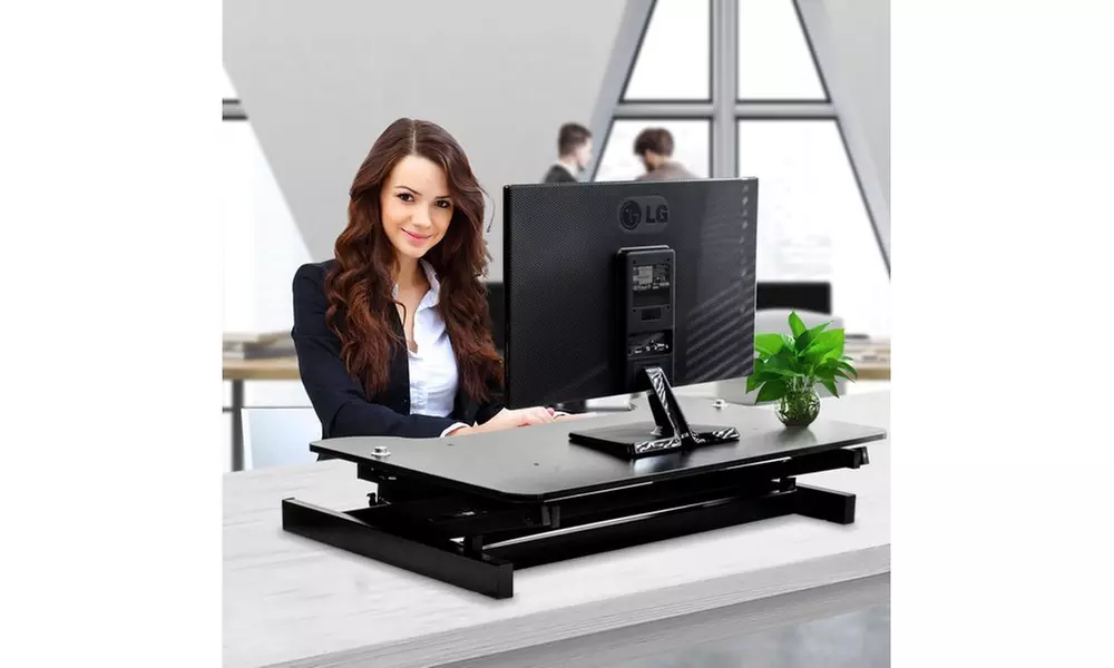 Sorbus Sit-To-Stand Monitor Riser Desk - Height Adjustable Standing Desk  - Primary Image