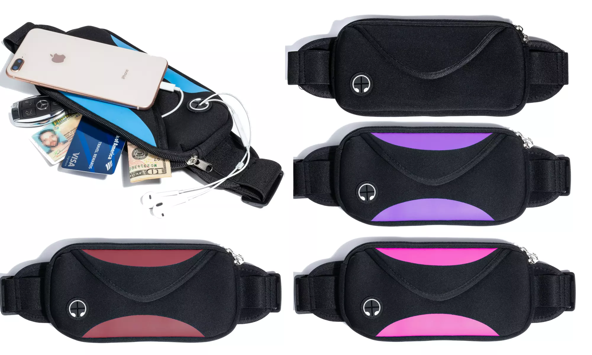Sports Pouch Running Belt Fanny Pack Water Resistance with Adjustable Strap - Primary Image