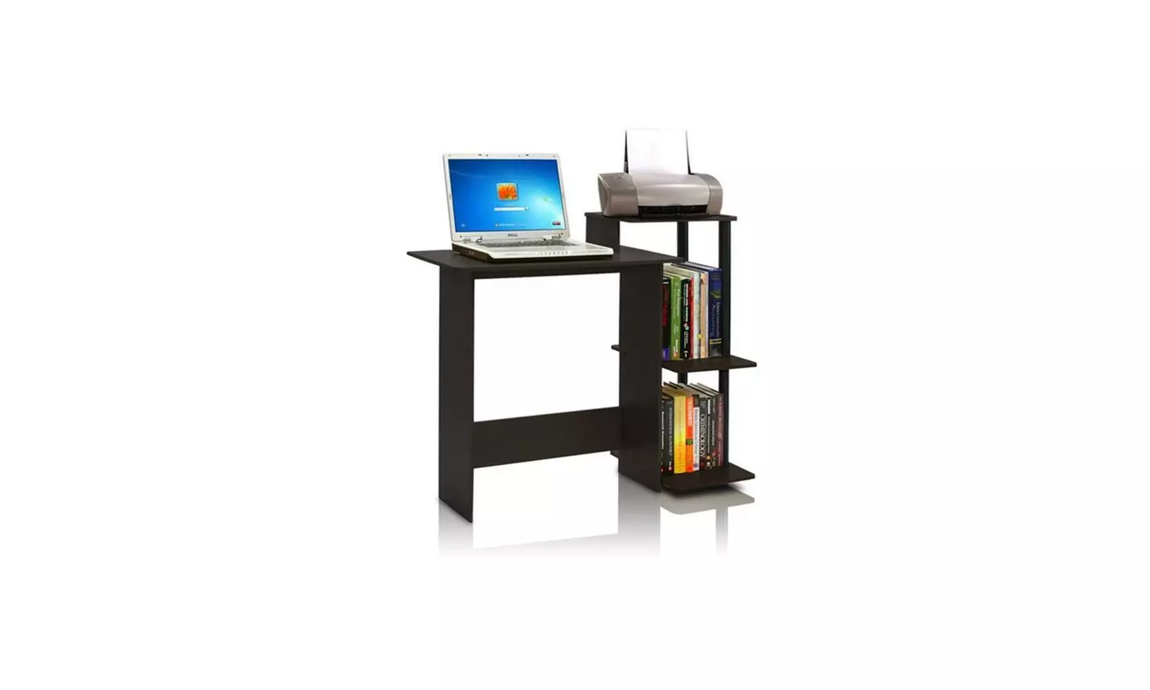Furinno Efficient Home Laptop Notebook Computer Desk, Espresso & Black - Primary Image