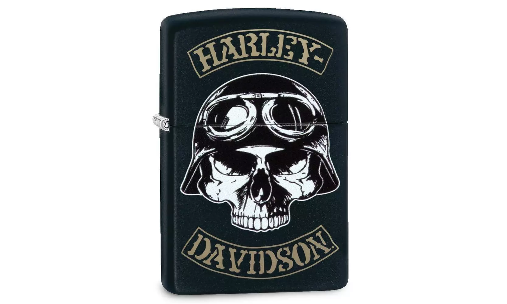 Zippo Harley Davidson Pilot Skull with Engraved Logo, Windproof Lighter #29738 - Primary Image
