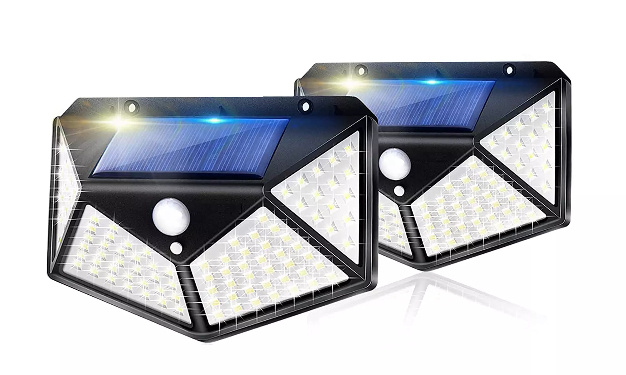 2 Pack Solar Lights Outdoor 100 LED Solar Motion Sensor Security Wall Lights - Second Medium
