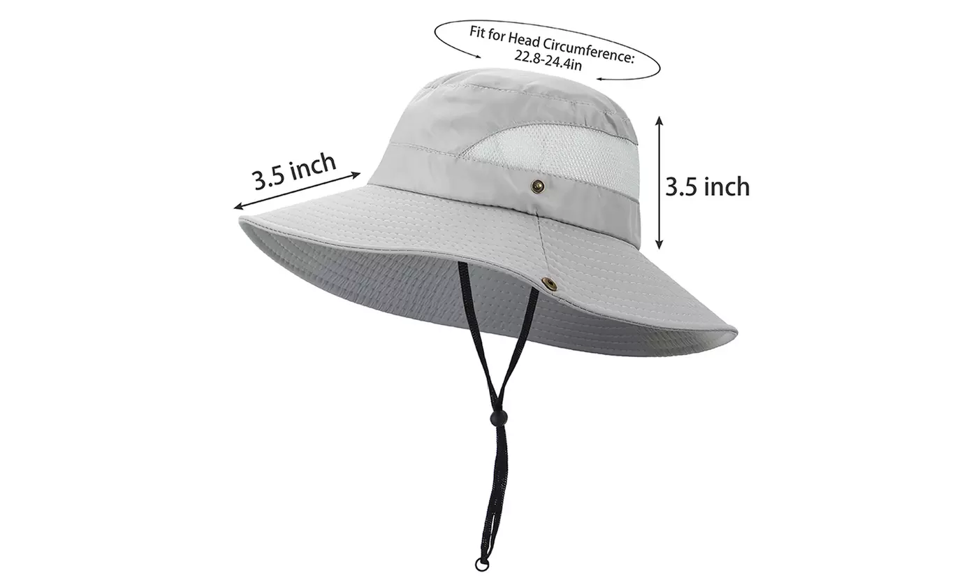 Mens Sun Hat Bucket Fishing Hiking Cap Wide Brim UV Protection Hat