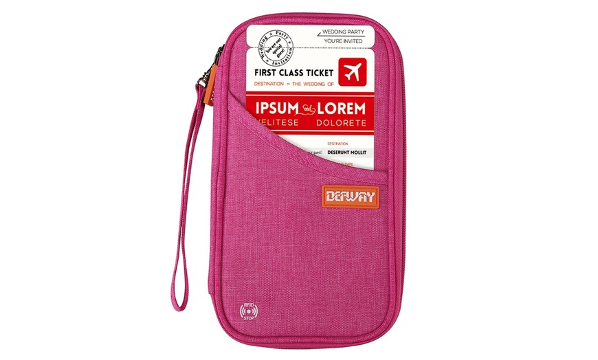 Image 40: Travel Wallet RFID Blocking Document Organizer Bag