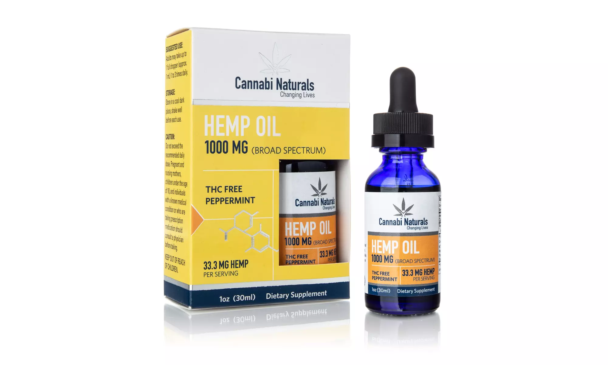 Broad Spectrum Organic CBD Oil Tinctures - Peppermint Flavored (500MG or 1000MG) - Second Medium