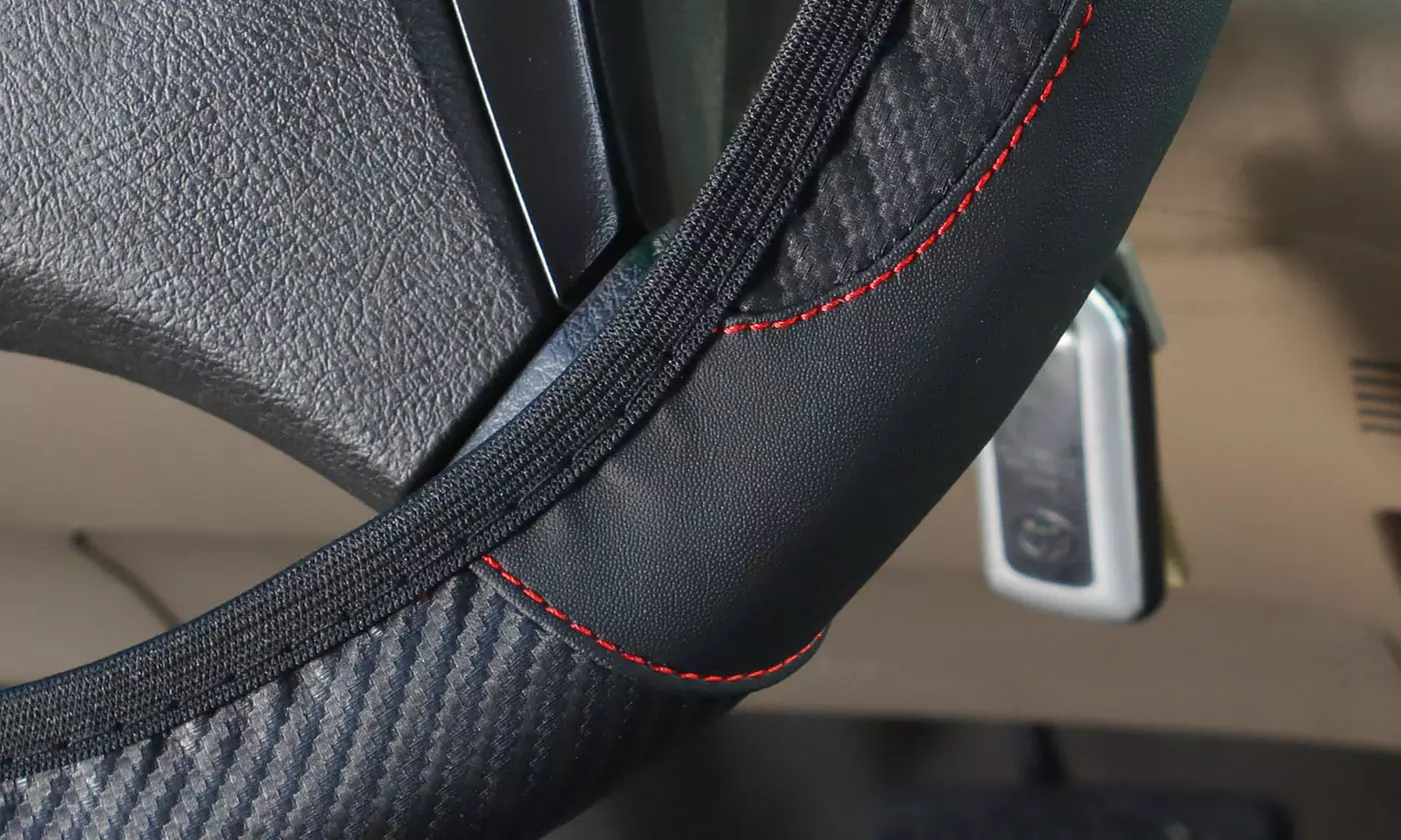 Universal 15 inch Microfiber Leather Auto Car Steering Wheel Cover