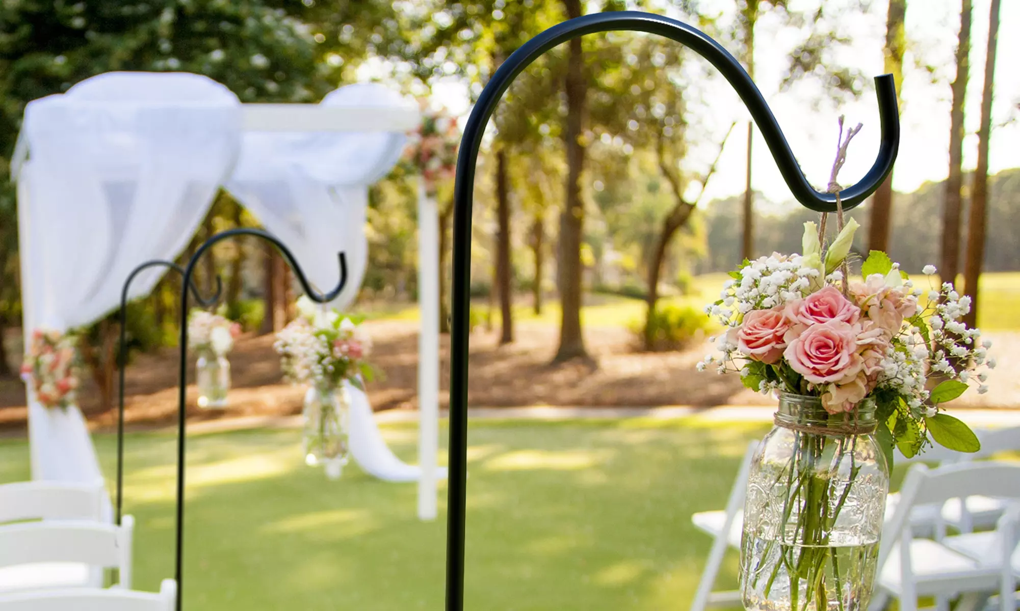 Shepherds Hook - Metal Pole with Dual Stakes by Pure Garden - Primary Image