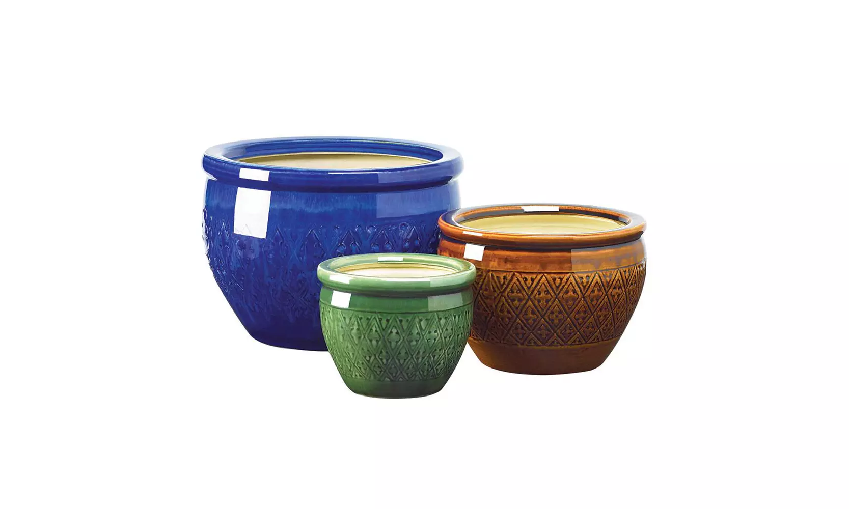 Jewel-Tone Flower Pot Trio - Primary Image