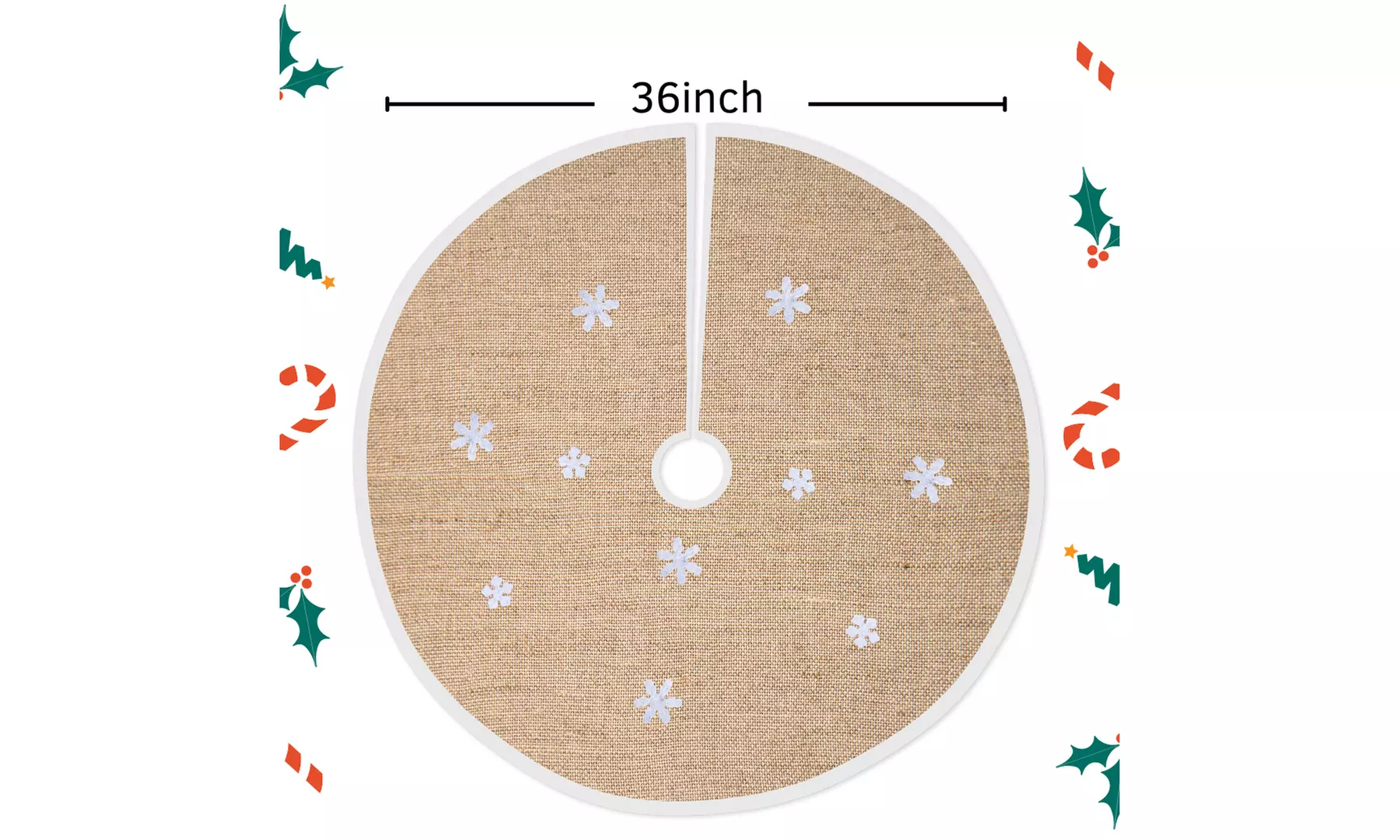Merry & Bright Holiday Christmas Tree Skirts with Festive Design