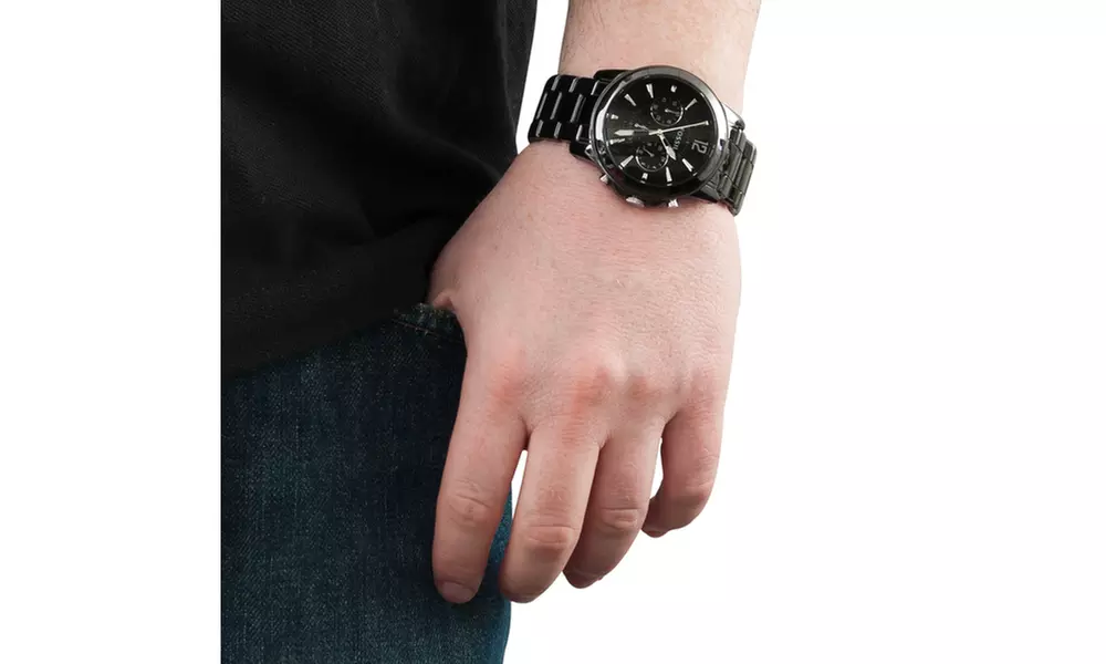 Fossil Men's 'Grant' Black Ceramic Chronograph Watch - Second Medium