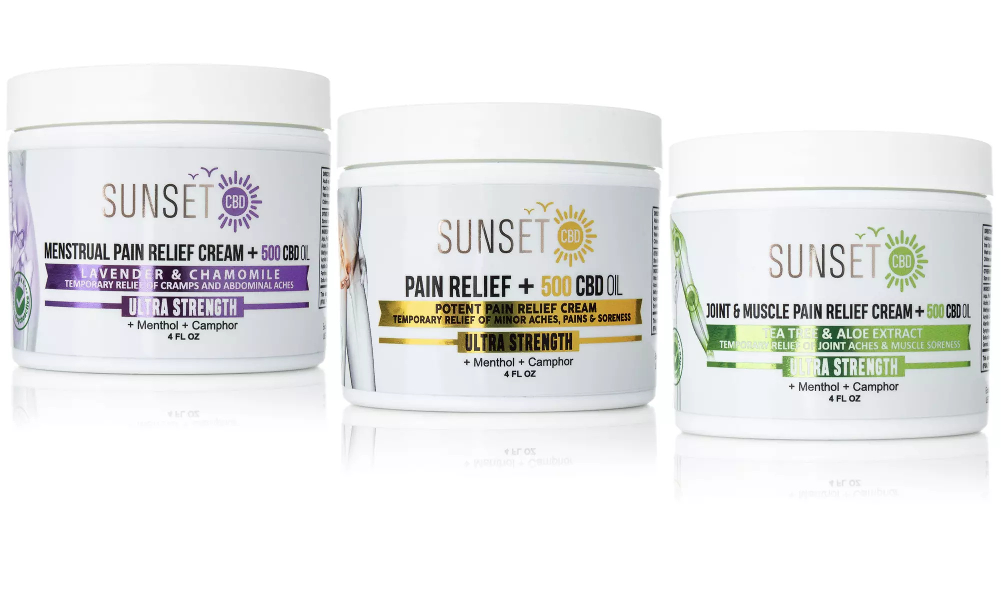 3-PACK Mix & Match Sunset CBD's BEST selling Pain Relief Cream Collections